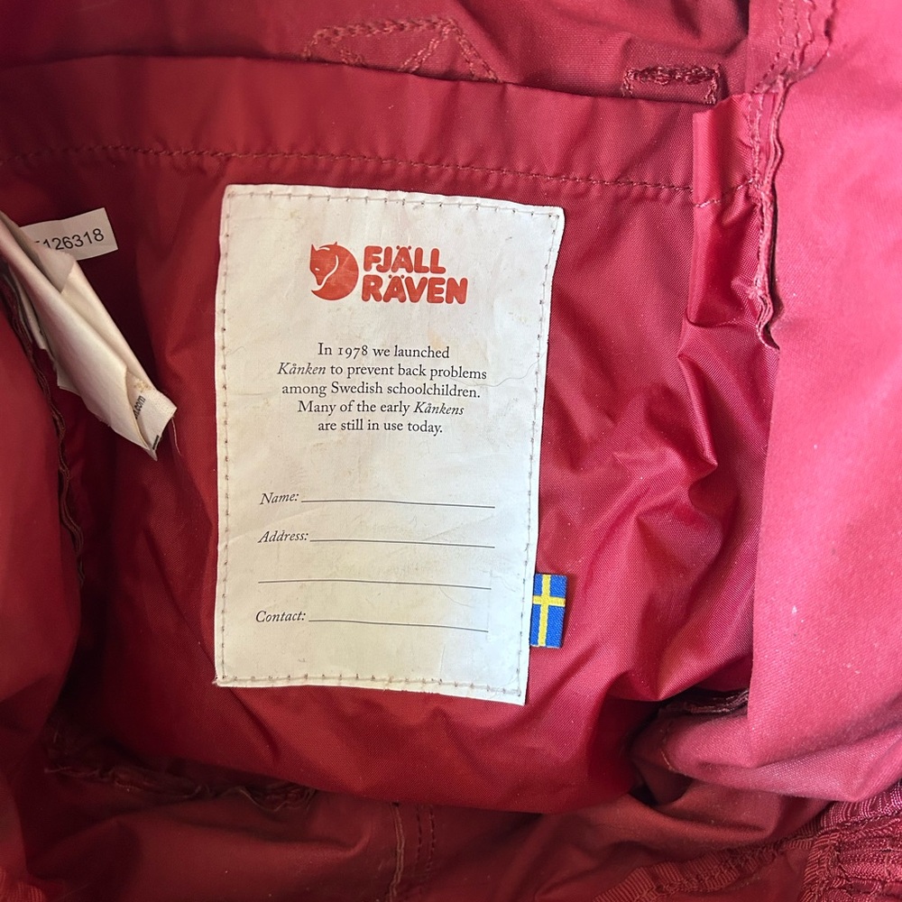 Fjällräven Red Mini Backpack - Picture 2 of 4
